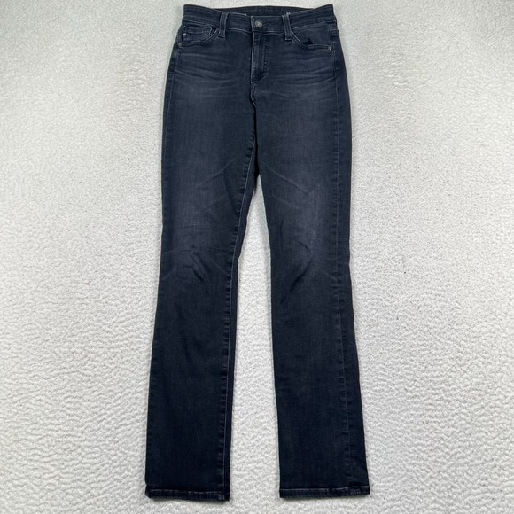 AG Adriano Goldschmied Mari Jeans Womens 25 High Rise Slim Straight Black‎ Denim - Picture 1 of 11